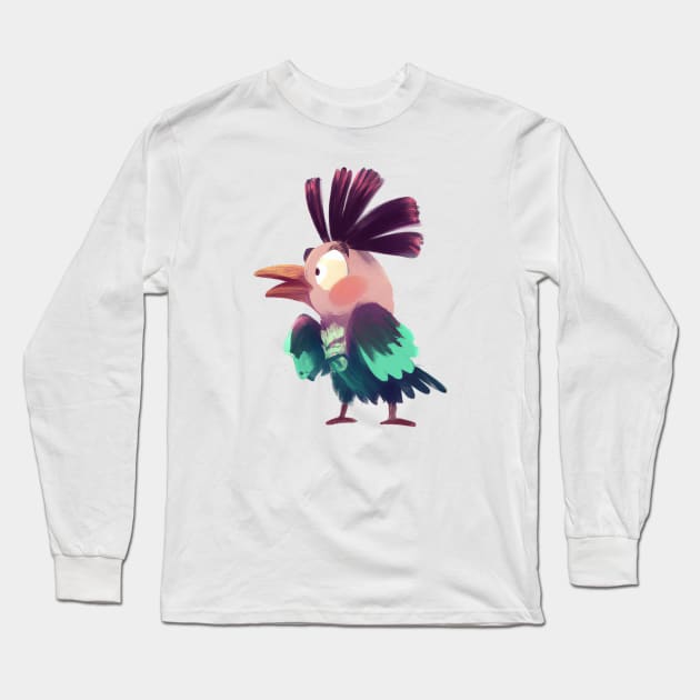 Cute Cuckoo Drawing Long Sleeve T-Shirt by Play Zoo